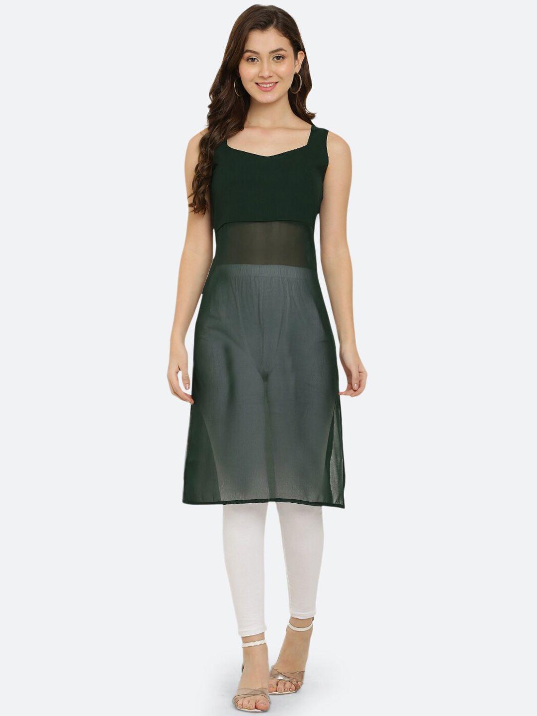 vesicle sleeveless straight kurta