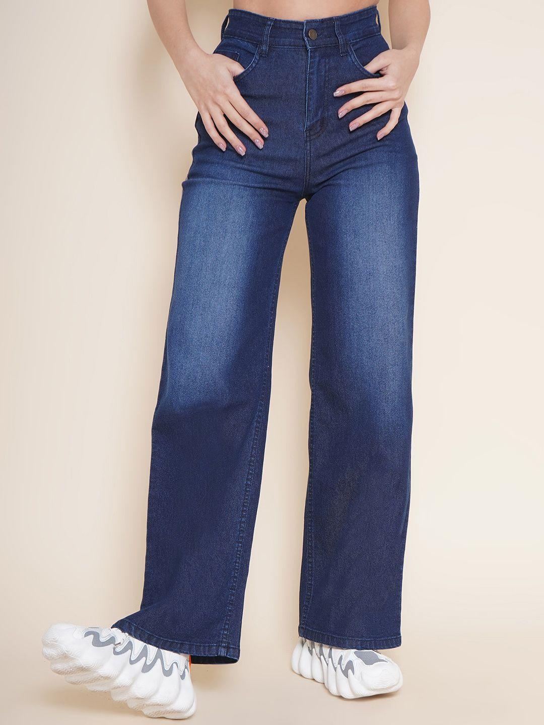 vestido modas women straight fit high-rise light fade stretchable jeans