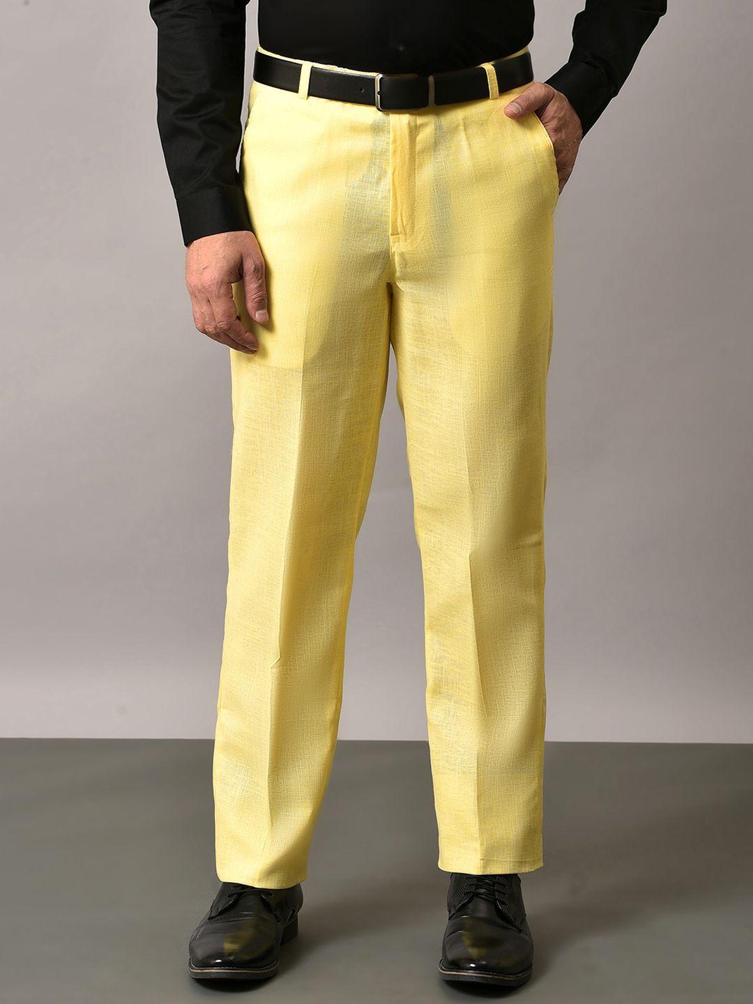 vgyaan men original cotton linen formal trousers