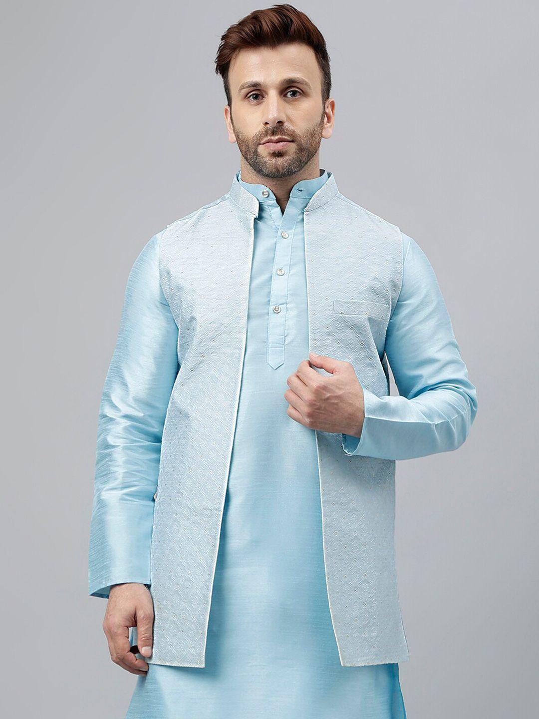 vgyaan woven ethnic embroidered nehru jacket