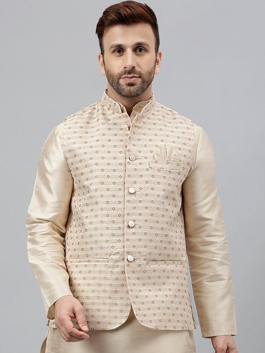 vgyaan ethnic motifs embroidered nehru jacket