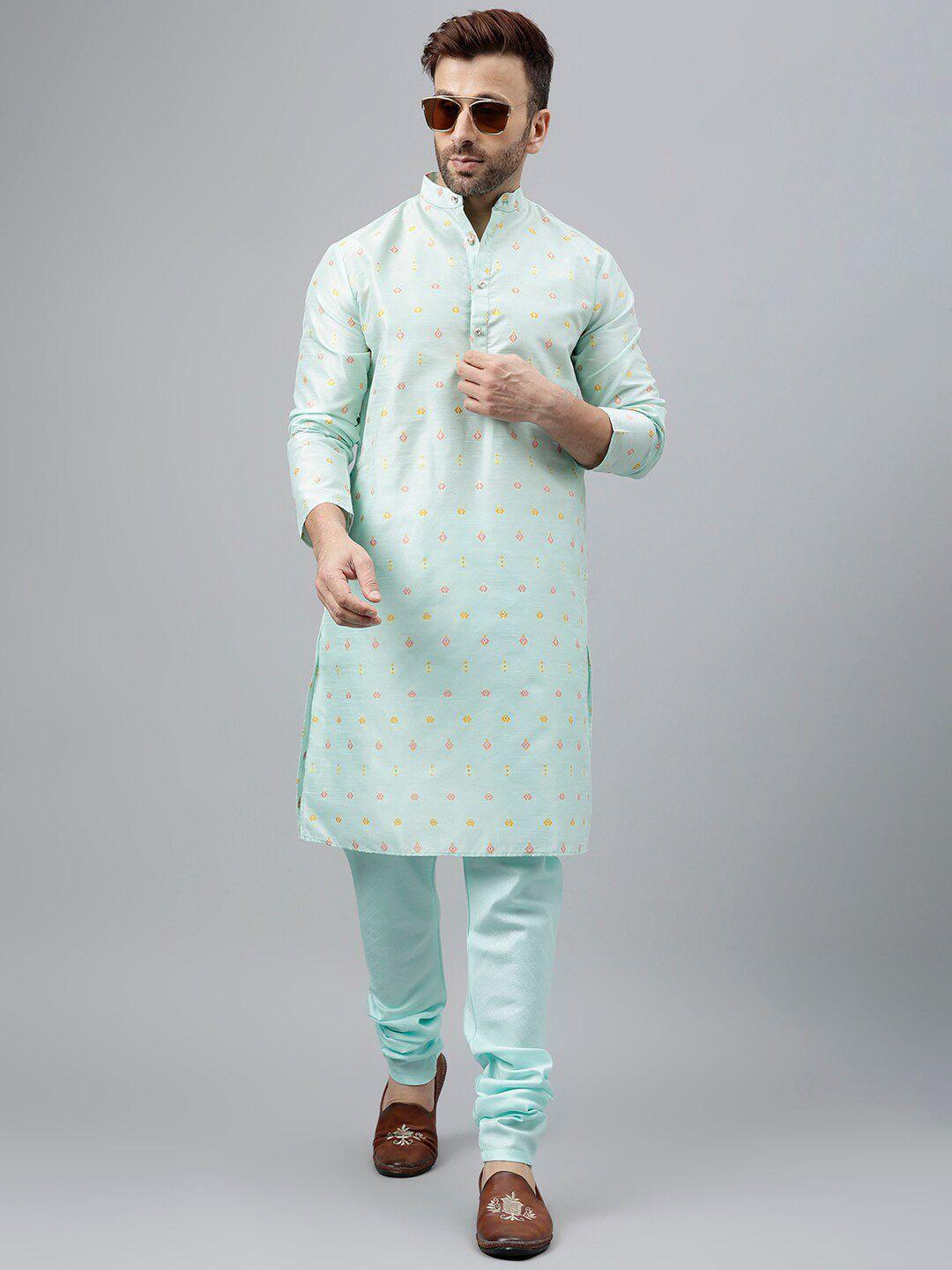 vgyaan ethnic motifs printed regular kurta with churidar