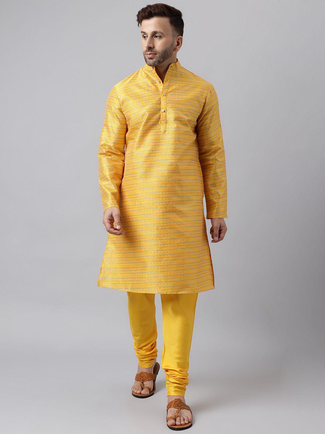 vgyaan woven design straight kurta with pyjamas