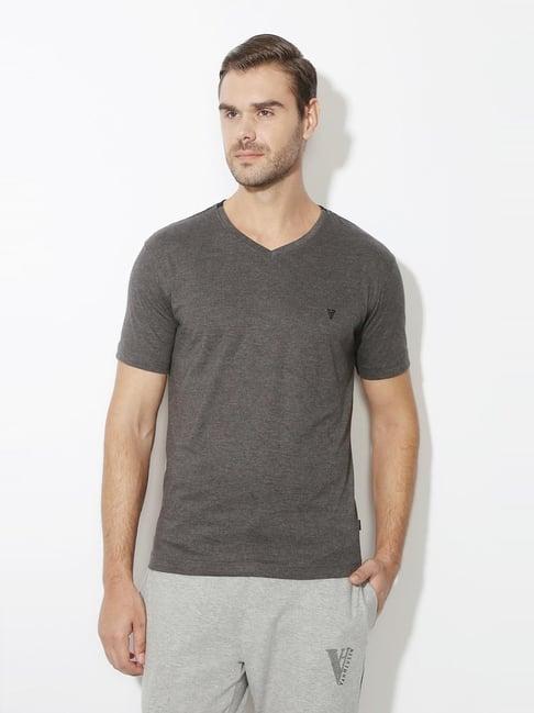 vh innerwear grey cotton regular fit t-shirt