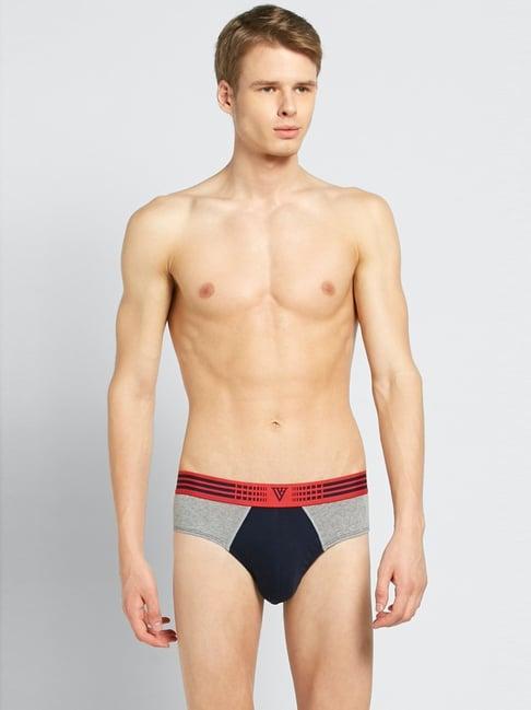 vh innerwear navy cotton regular fit briefs