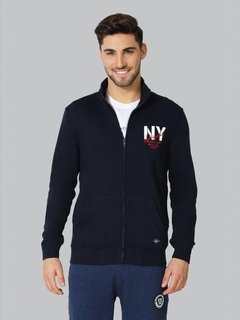 vh innerwear navy cotton regular fit jacket