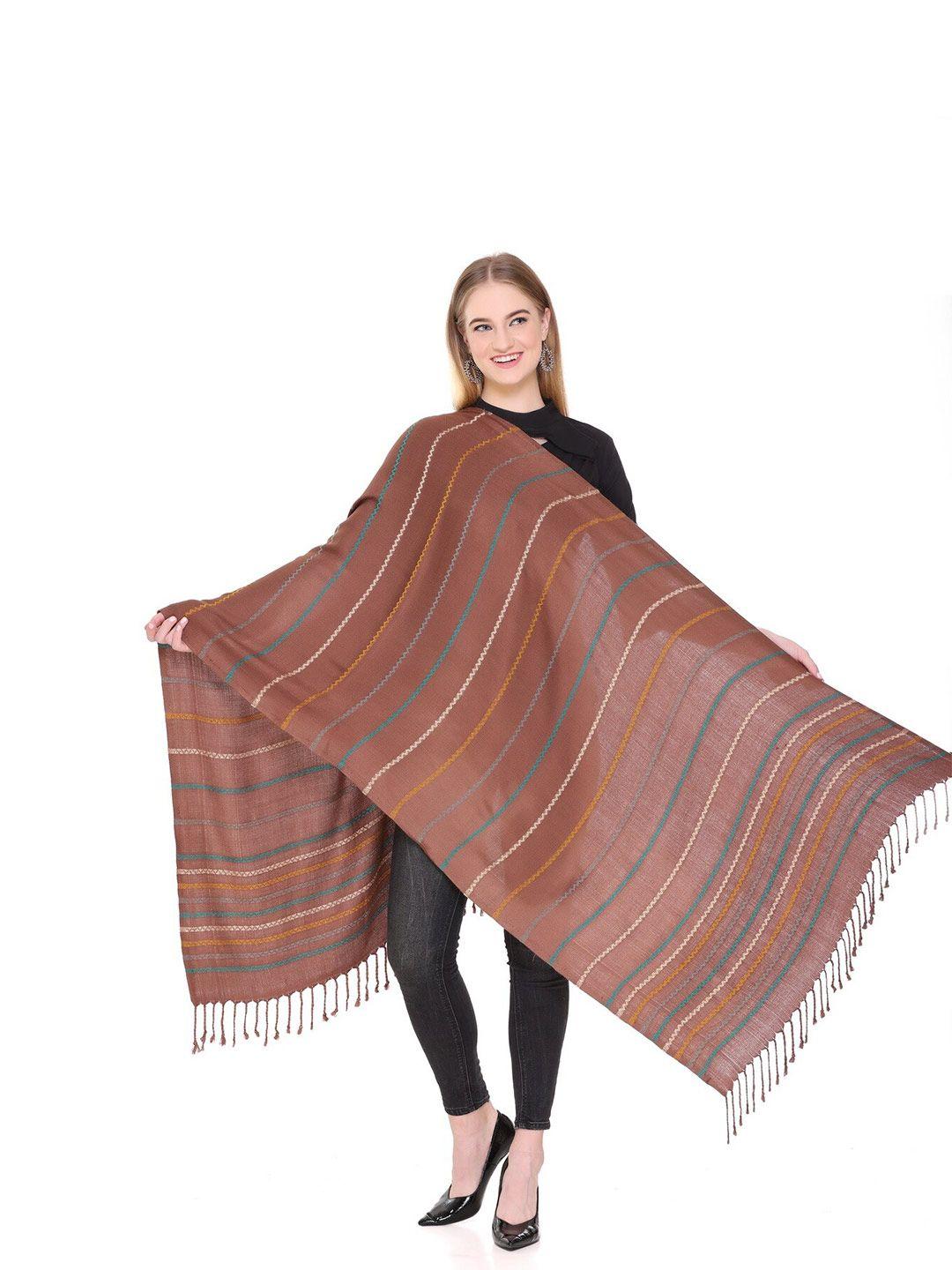 vh self design striped woollen shawl