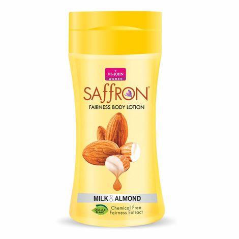 vi - john women milk almond skin -ageing non greasy chemical free fairness extract saffron fairness body lotion enriched with vitamin e, moisturizes skin upto 48 hour(pack of 1,250 ml)