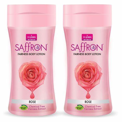 vi - john women rose skin -ageing non greasy chemical free fairness extract saffron fairness body lotion enriched with vitamin e, moisturizes skin upto 48 hour(pack of 2,250 ml each)