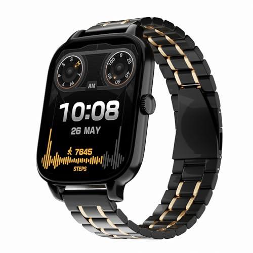 vibez majestic luxury smartwatch for women & men - stainless steel strap, 1.83" display, high resolution, 60 sports modes,100+ watch faces, long battery & bt calling smart watch for women & men