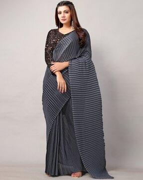 vichitra silk pleated crush saree