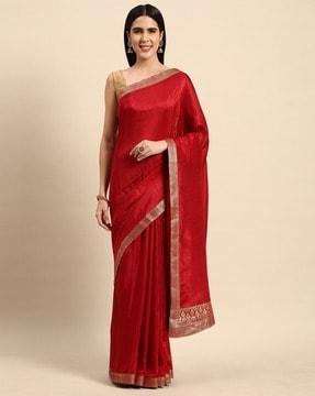 vichitra silk saree with woven border