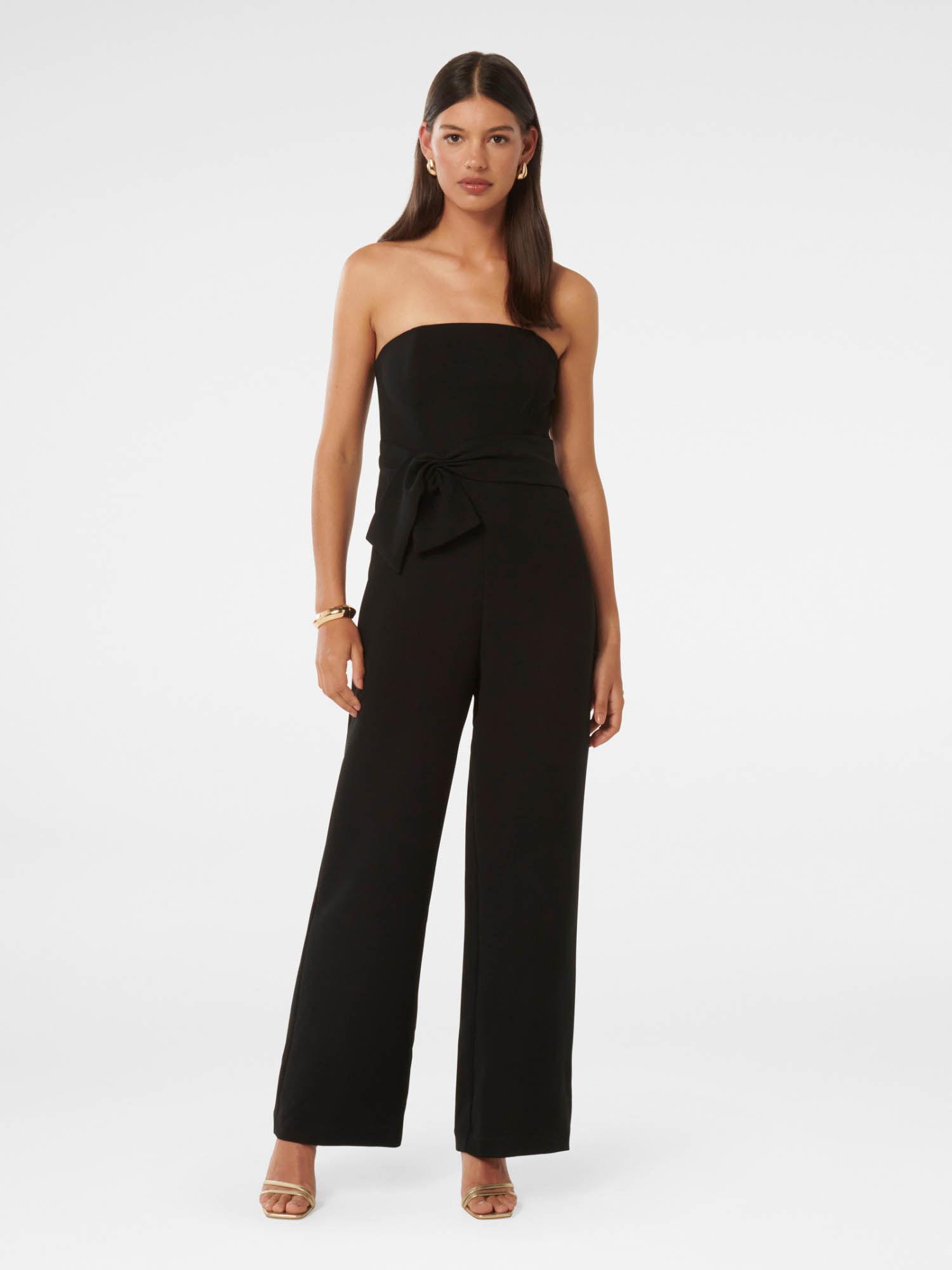 vicky strapless bow jumpsuit