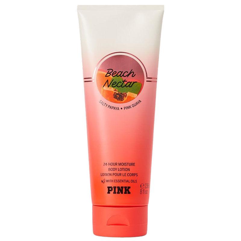 victoria's secret pink 24-hour moisture body lotion salty papaya pink guava beach nectar