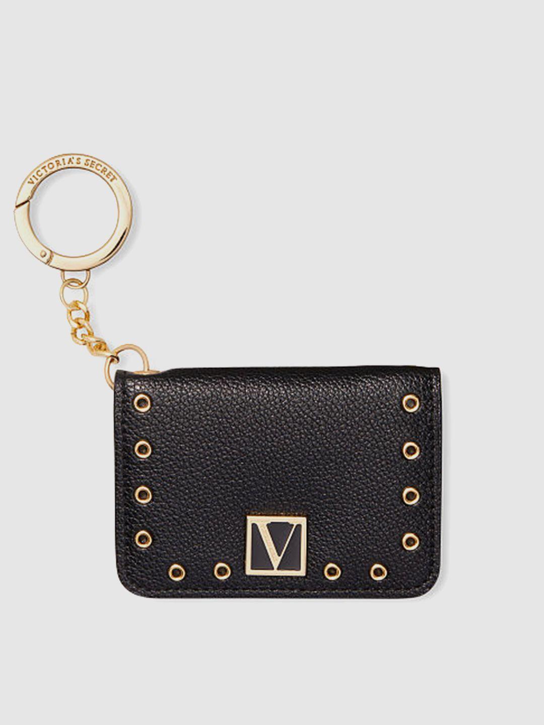 victoria's secret women metallic detail card holder with key holder