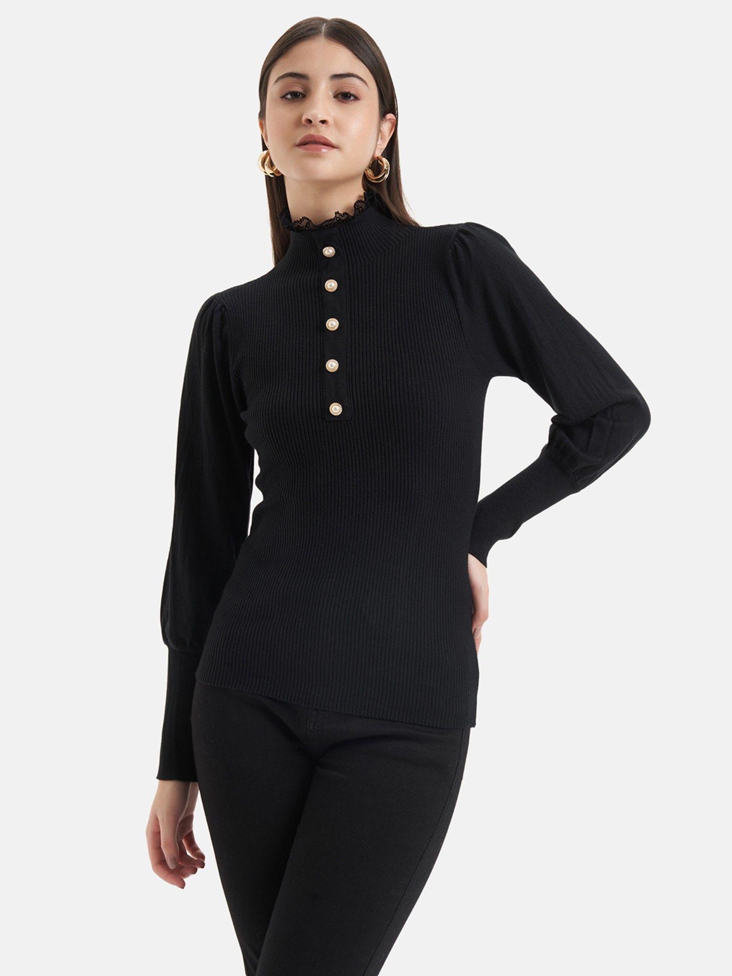 victorian neck detail pullover