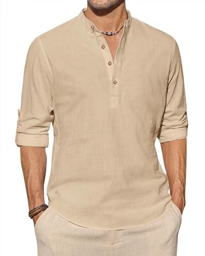 vida loca beige color men solid cotton blend straight kurta shirt