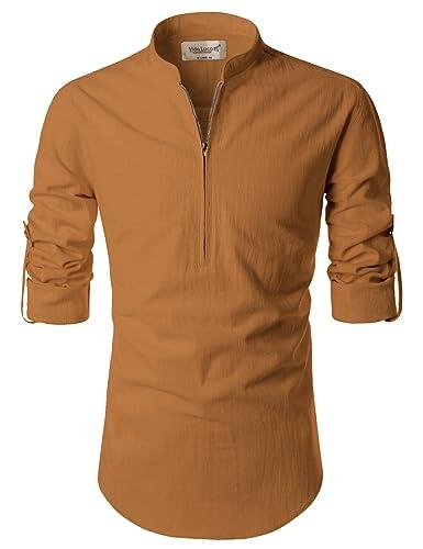 vida loca cotton men's casual shirt gold