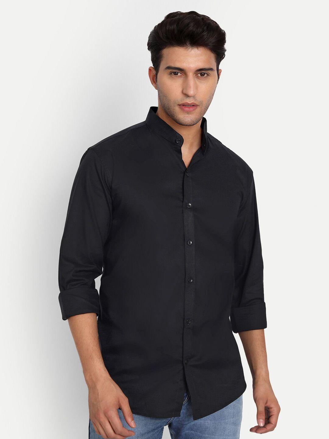 vida loca mandarin collar slim fit opaque cotton casual shirt