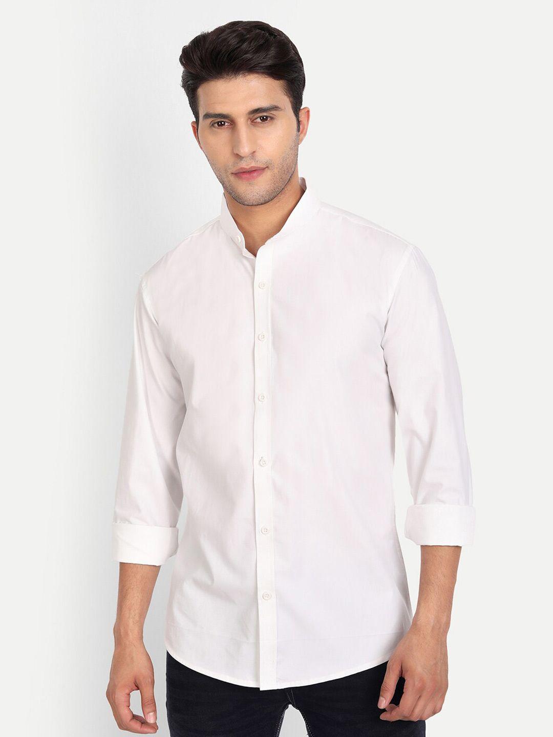 vida loca mandarin collar slim fit opaque cotton casual shirt