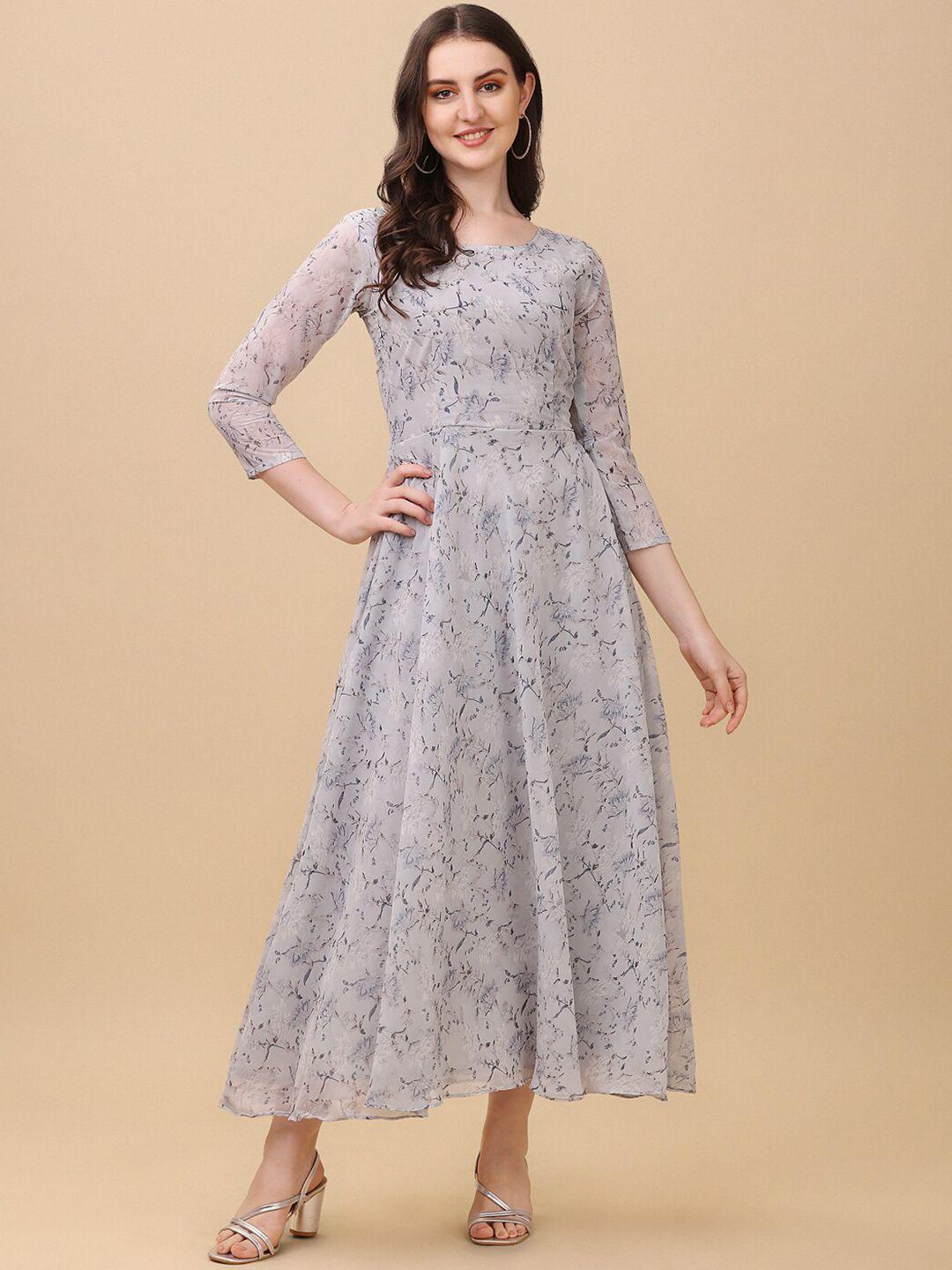 vidraa western store floral print georgette maxi dress