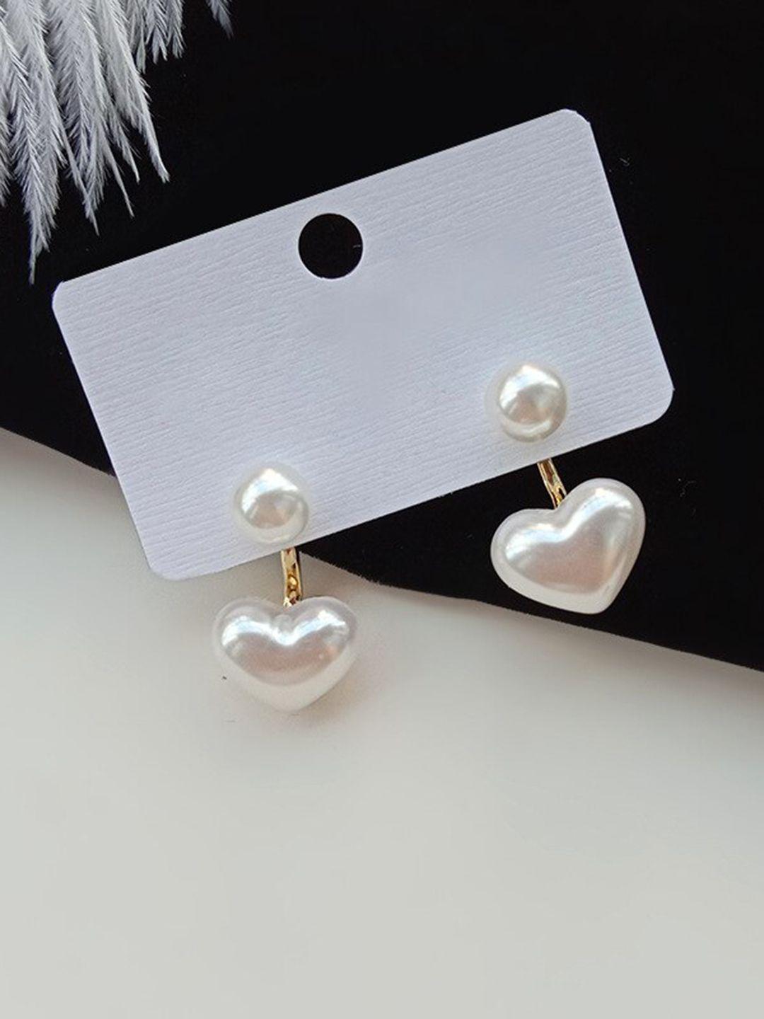 vien gold-plated heart shaped drop earrings
