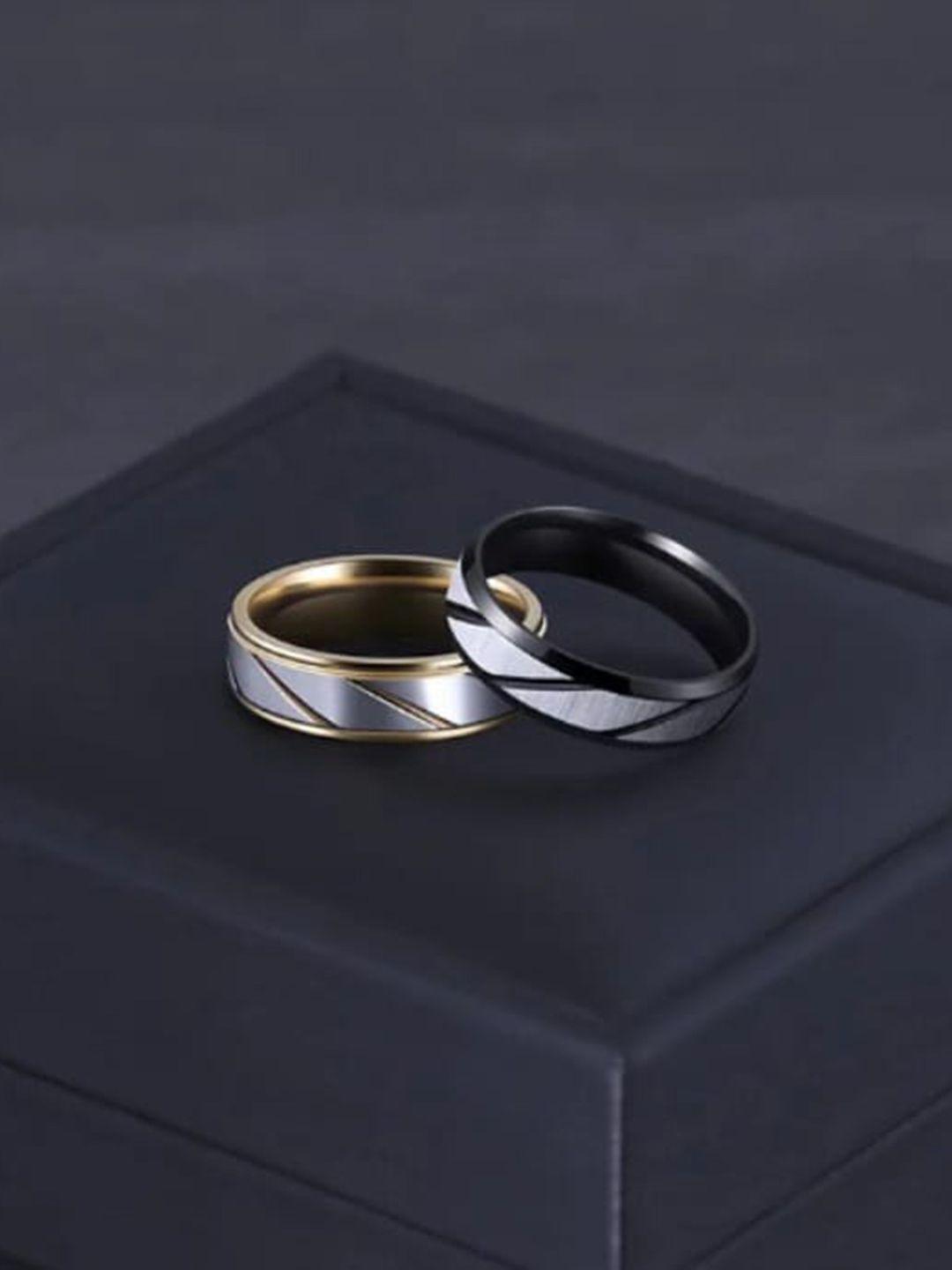 vien pack of 2 gold-plated finger rings