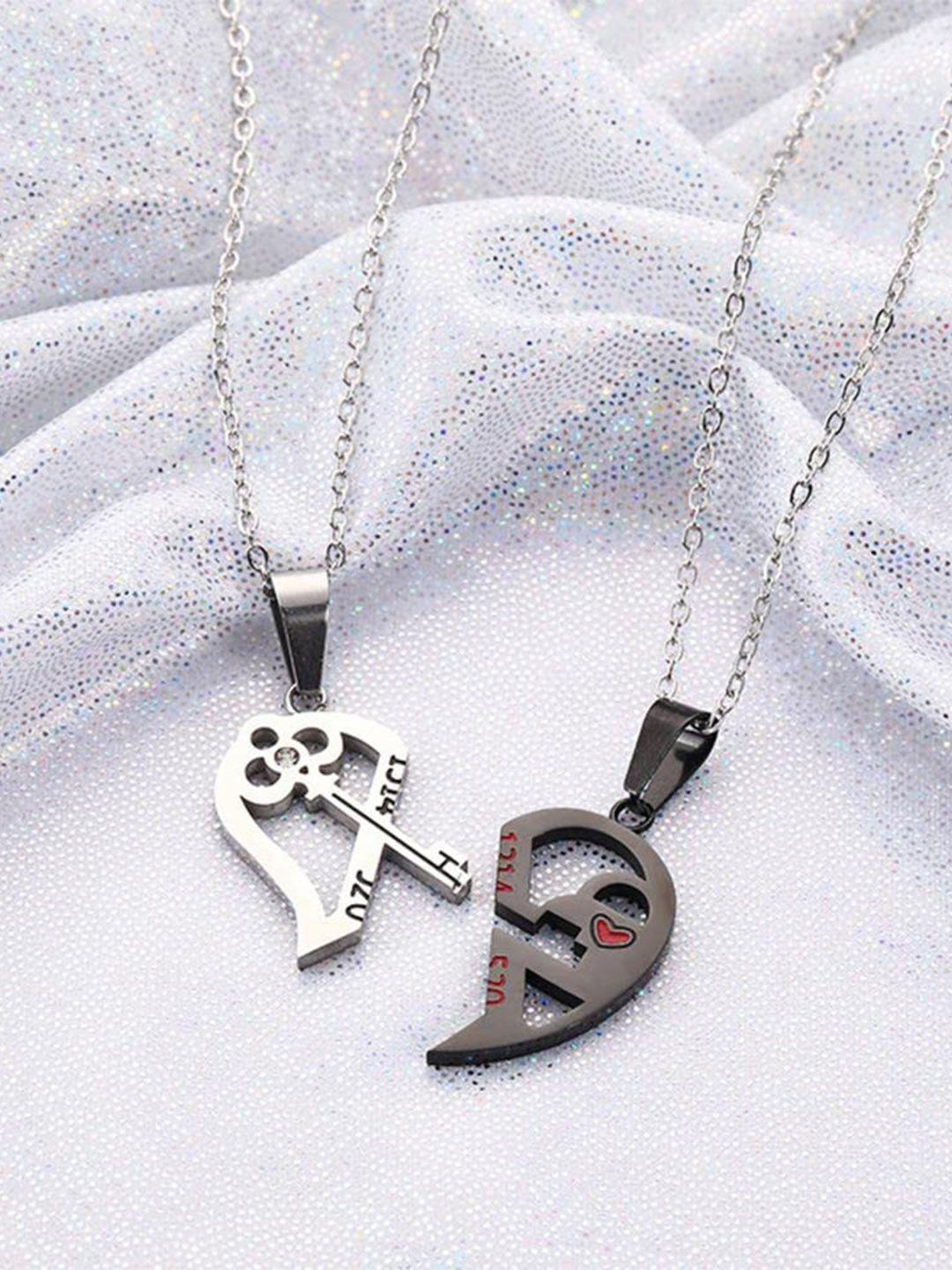 vien best friend split heart pendant necklace