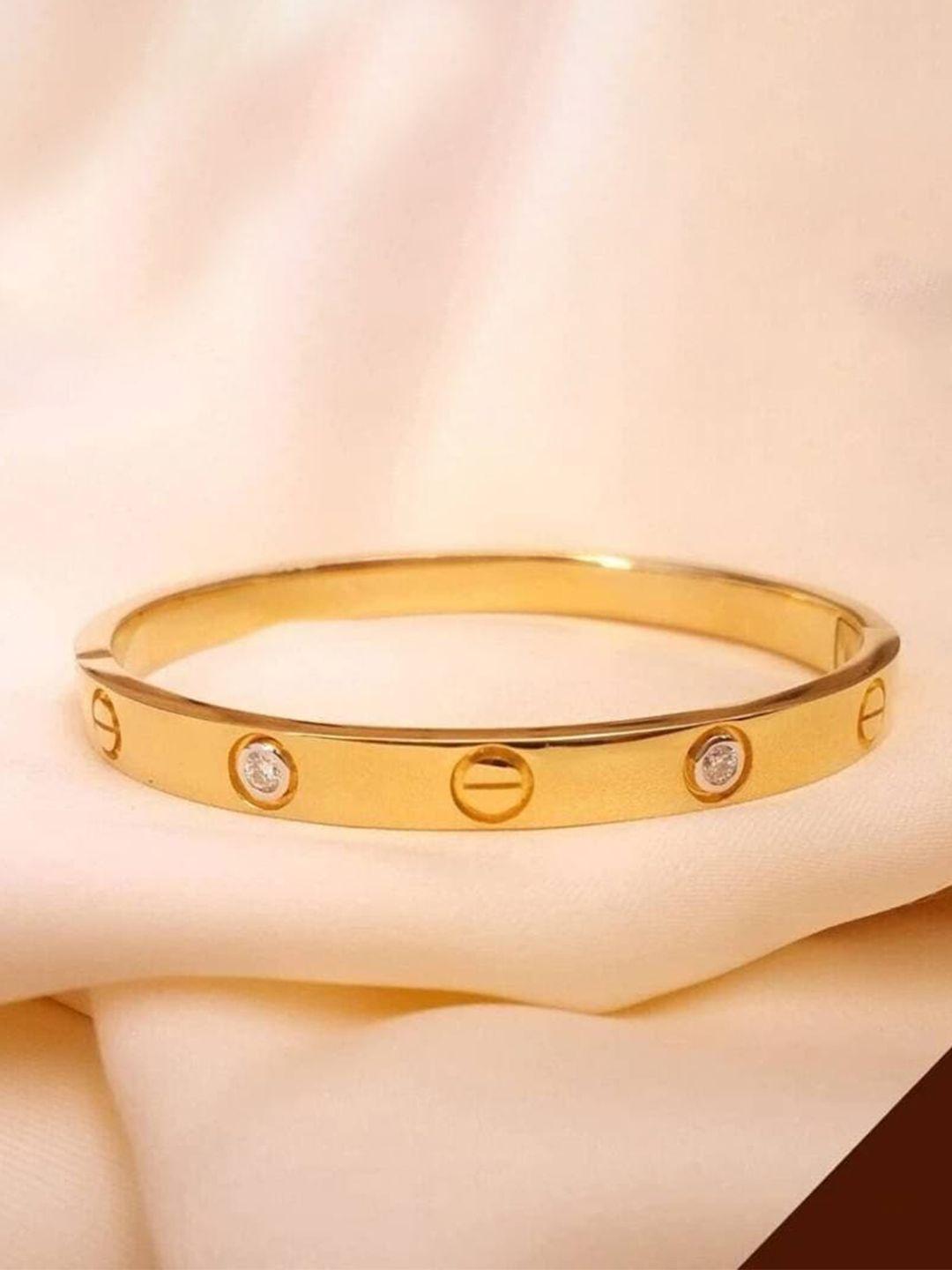 vien cubic zirconia gold-plated bangle-style bracelet