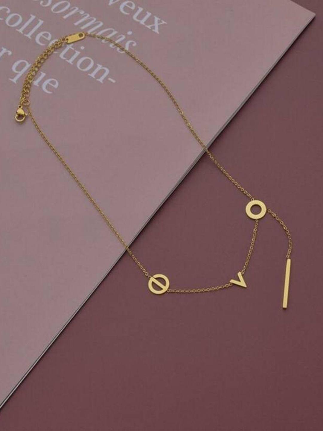 vien gold-plated love letter stainless steel necklace