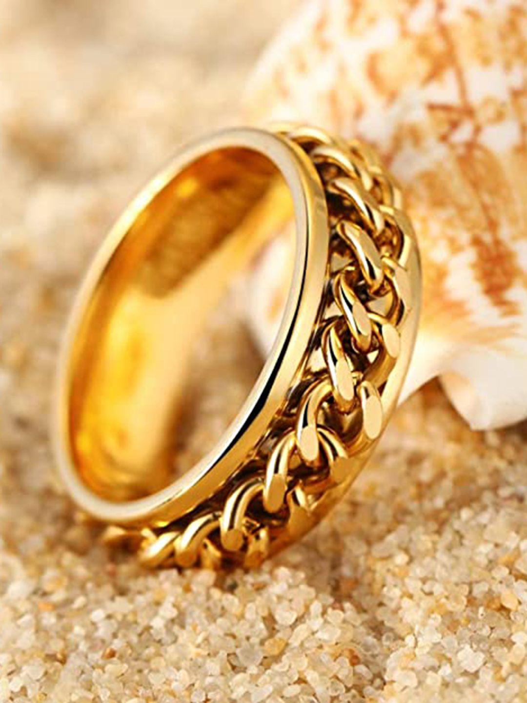 vien gold-plated textured finger ring