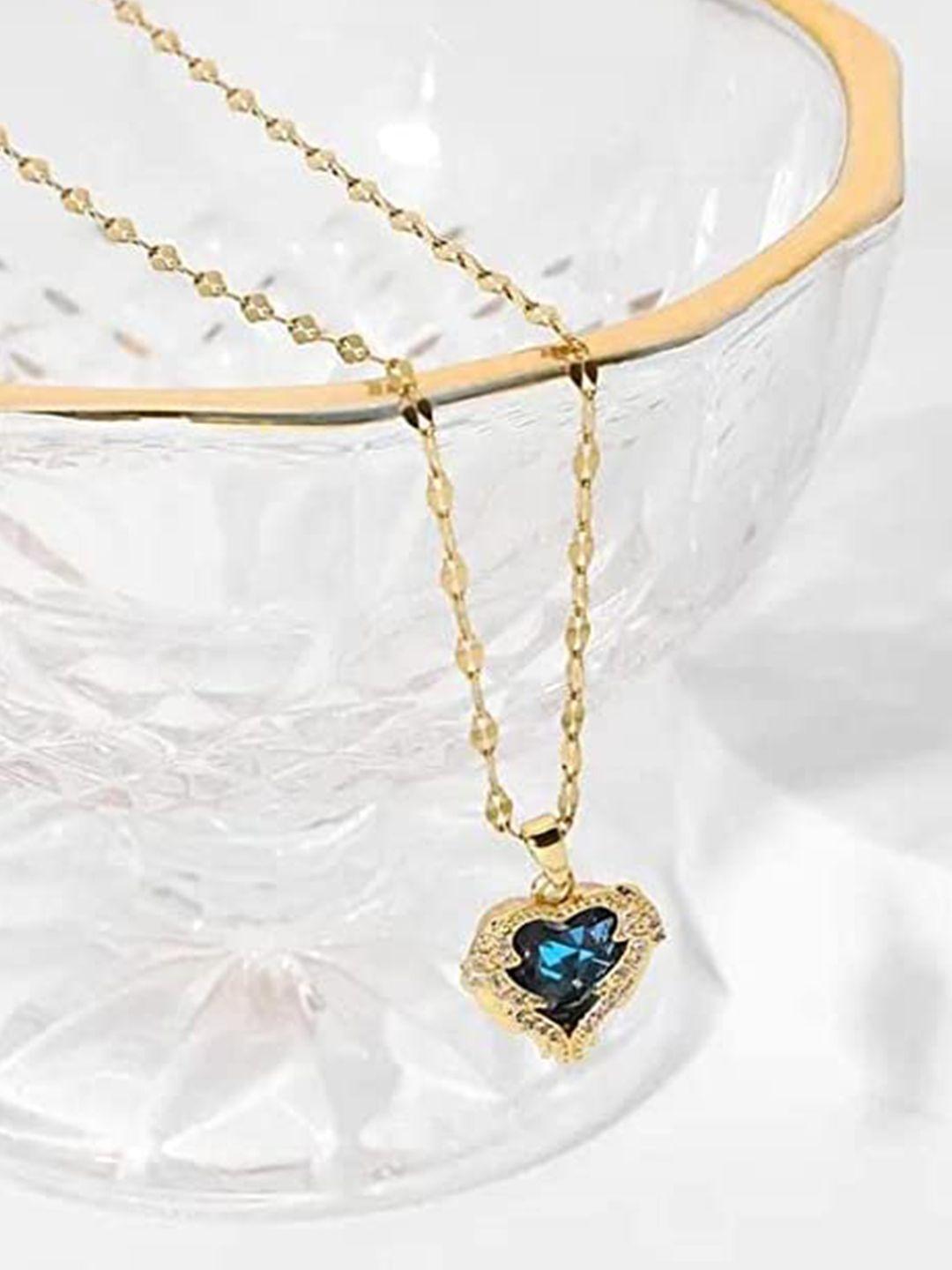 vien gold-toned & blue gold-plated necklace