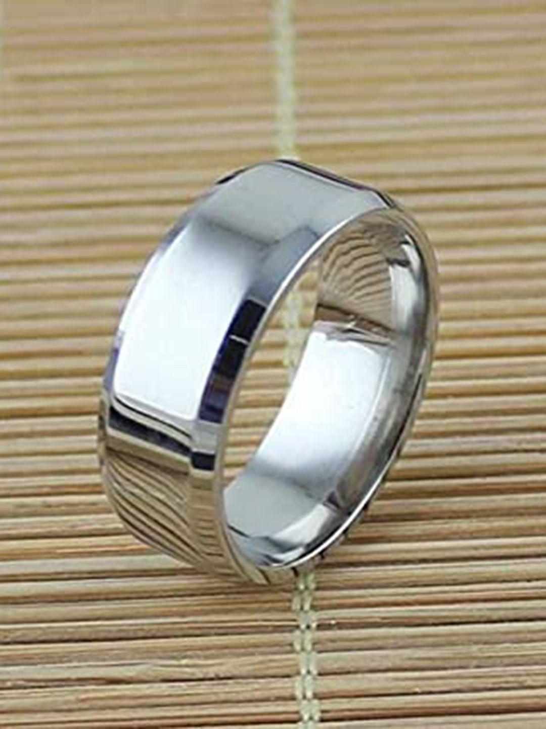 vien set of 3 platinum-plated stainless steel enamelled finger rings