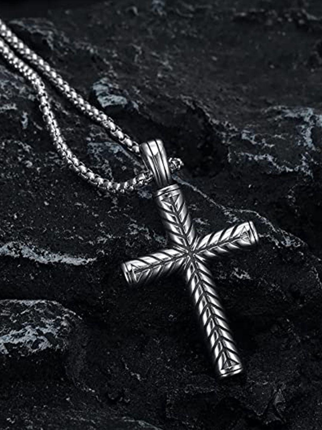 vien silver-plated cross pendant antique chain