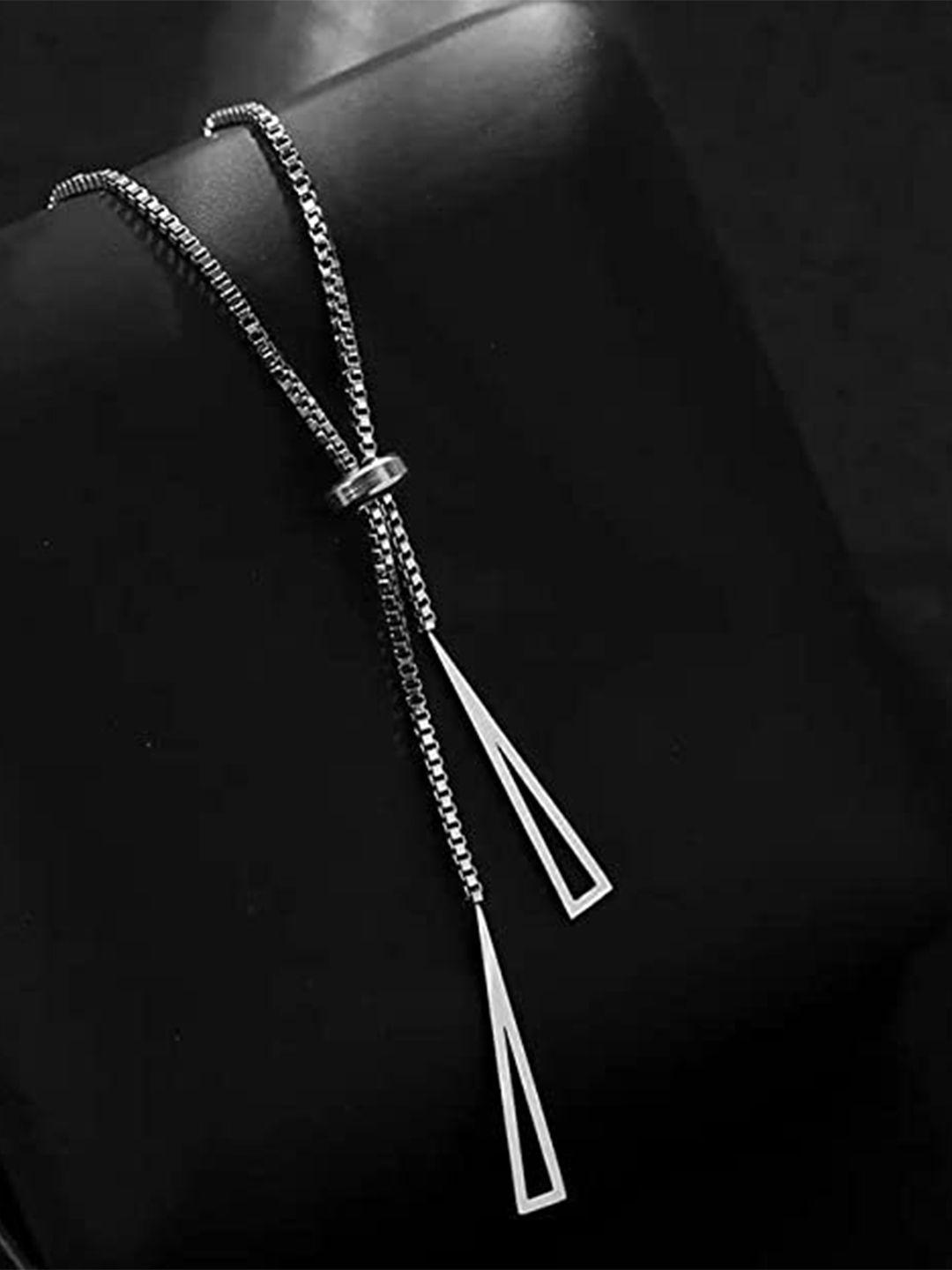 vien silver-plated triangle clavicle tassel  necklace