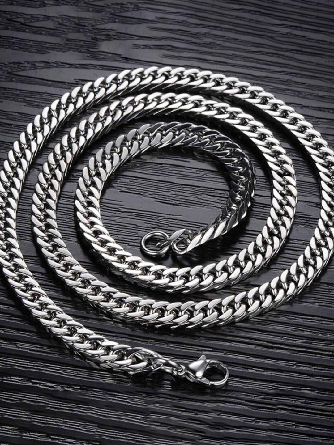 vien unisex silver-toned silver-plated chain