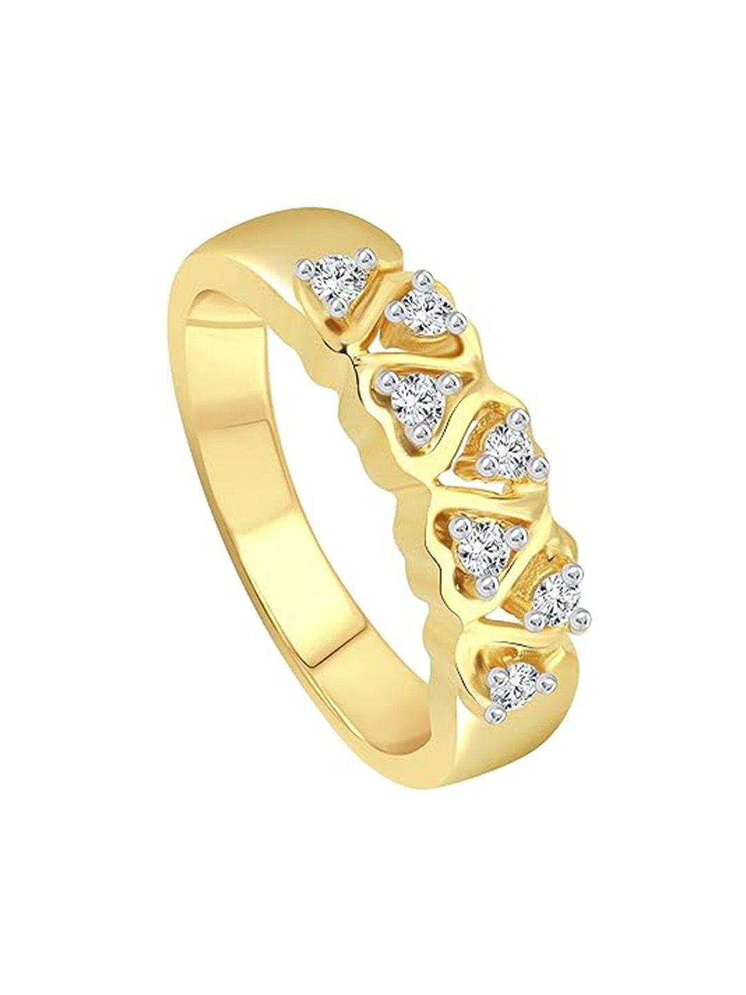 vighnaharta gold-plated cz-studded finger ring
