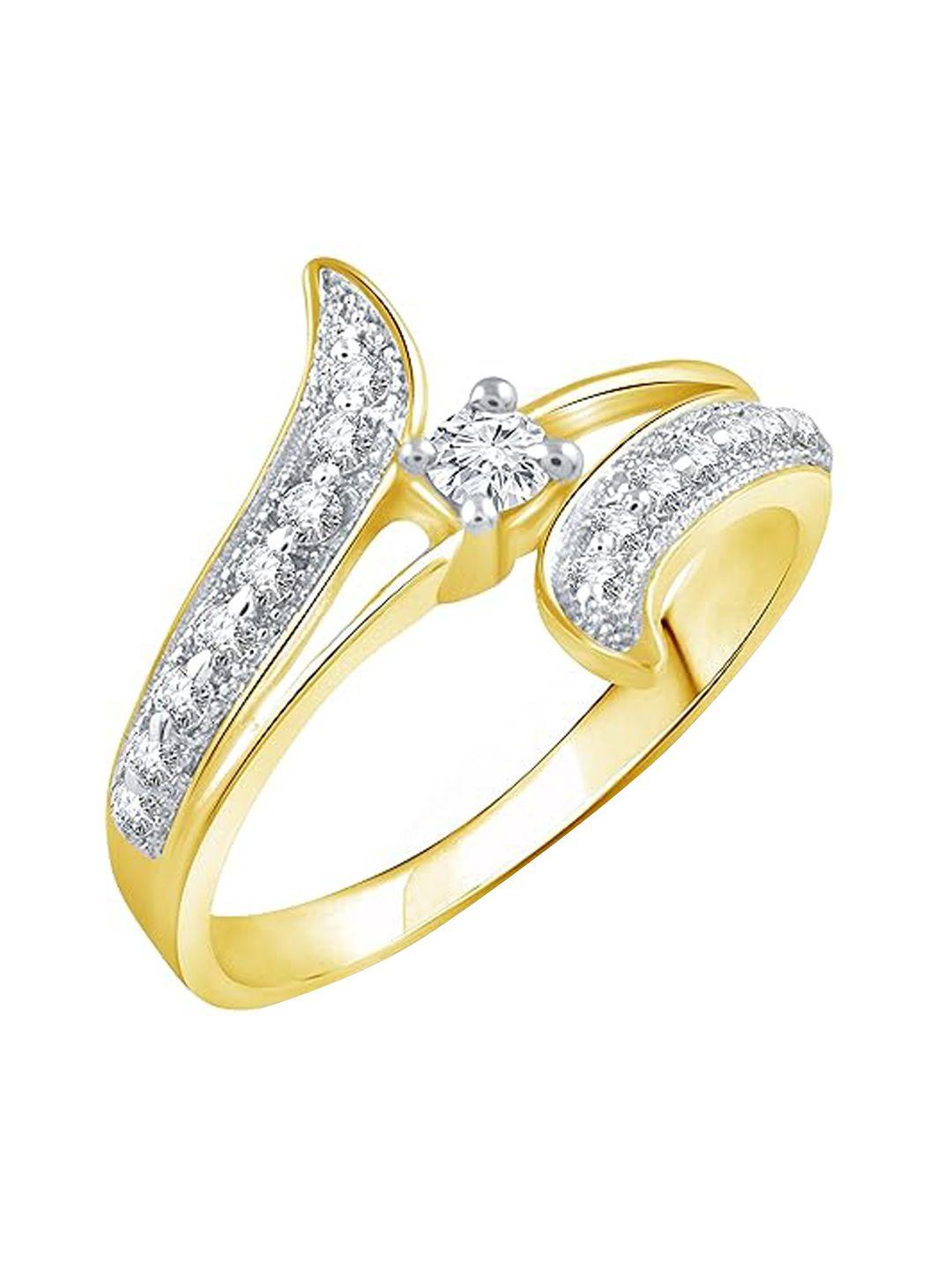 vighnaharta gold-plated cz-studded ring