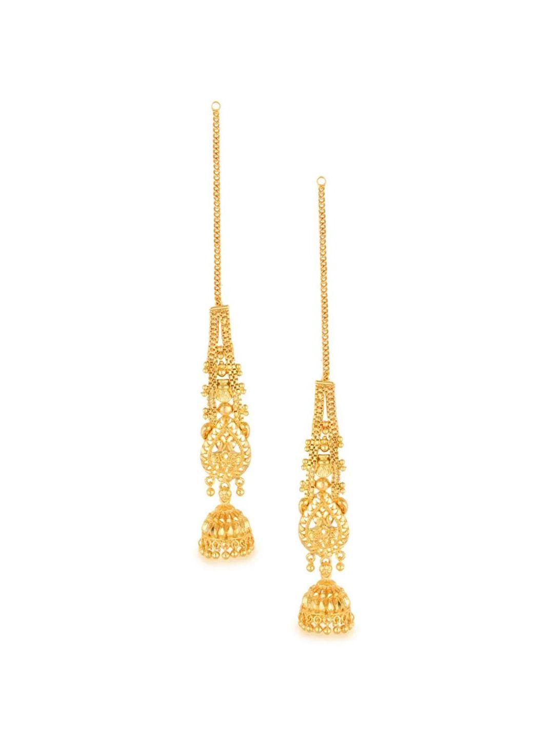 vighnaharta gold-plated floral jhumkas earrings