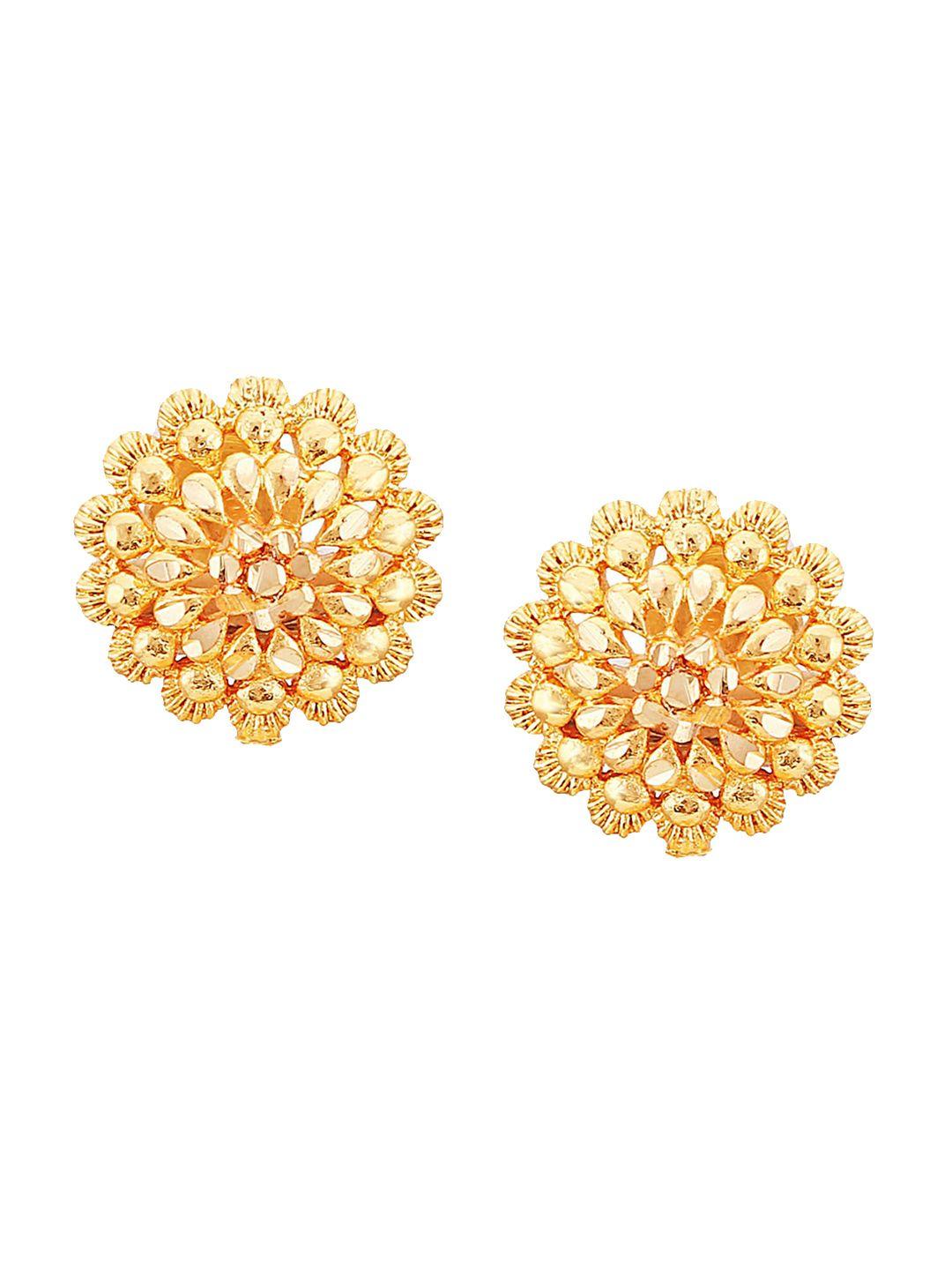 vighnaharta gold-plated floral studs earrings
