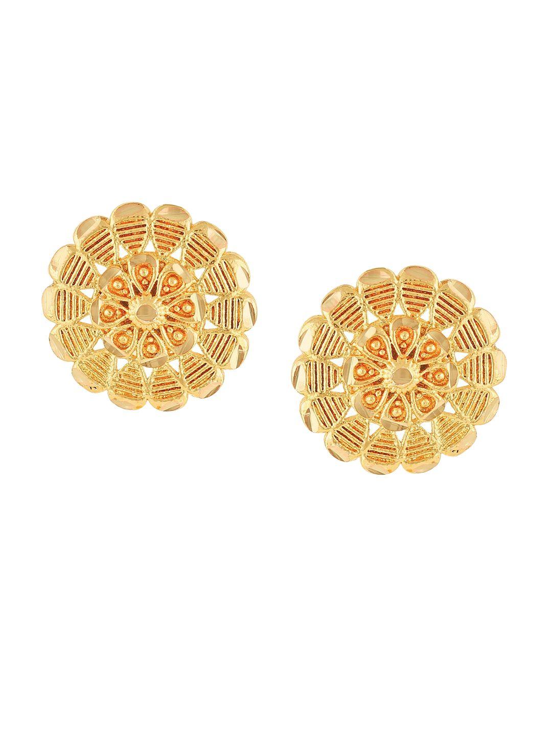 vighnaharta gold-plated floral studs earrings