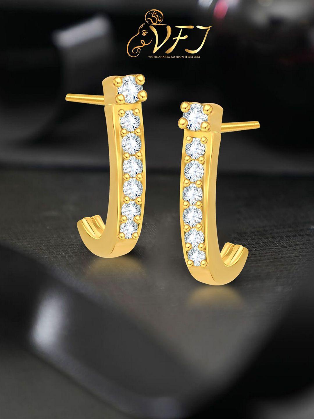 vighnaharta gold-plated half hoop earrings