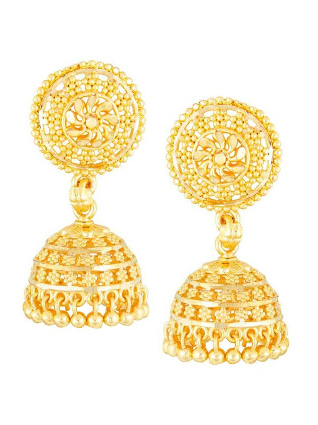 vighnaharta gold-plated jhumkas earrings