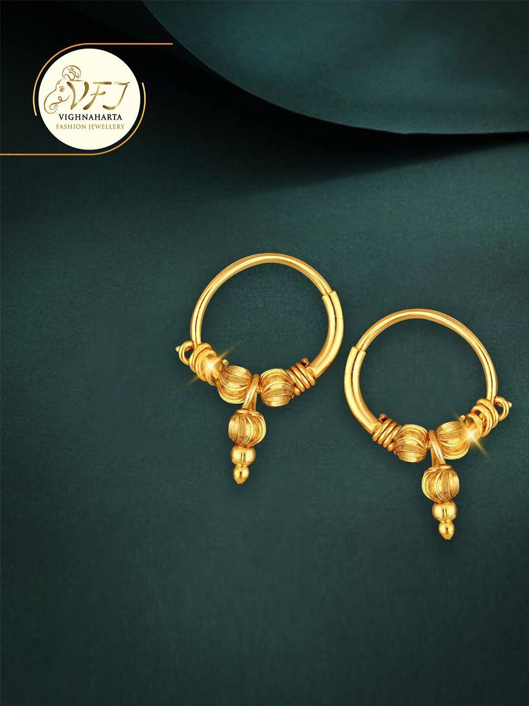 vighnaharta gold-toned floral drop earrings