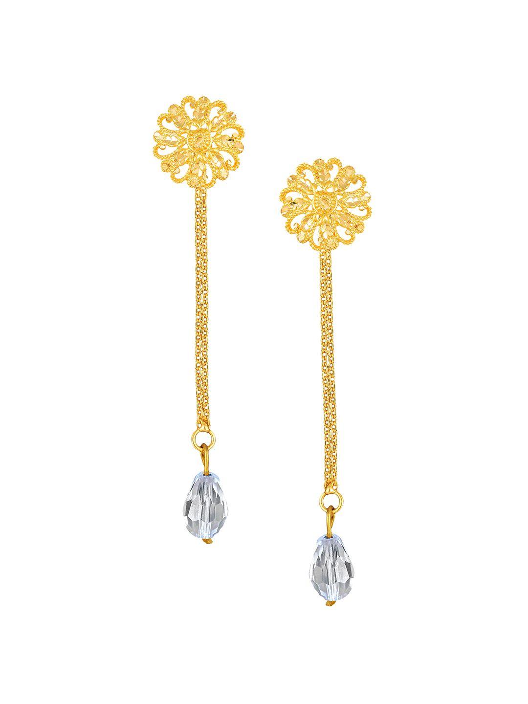 vighnaharta gold-toned floral studs earrings
