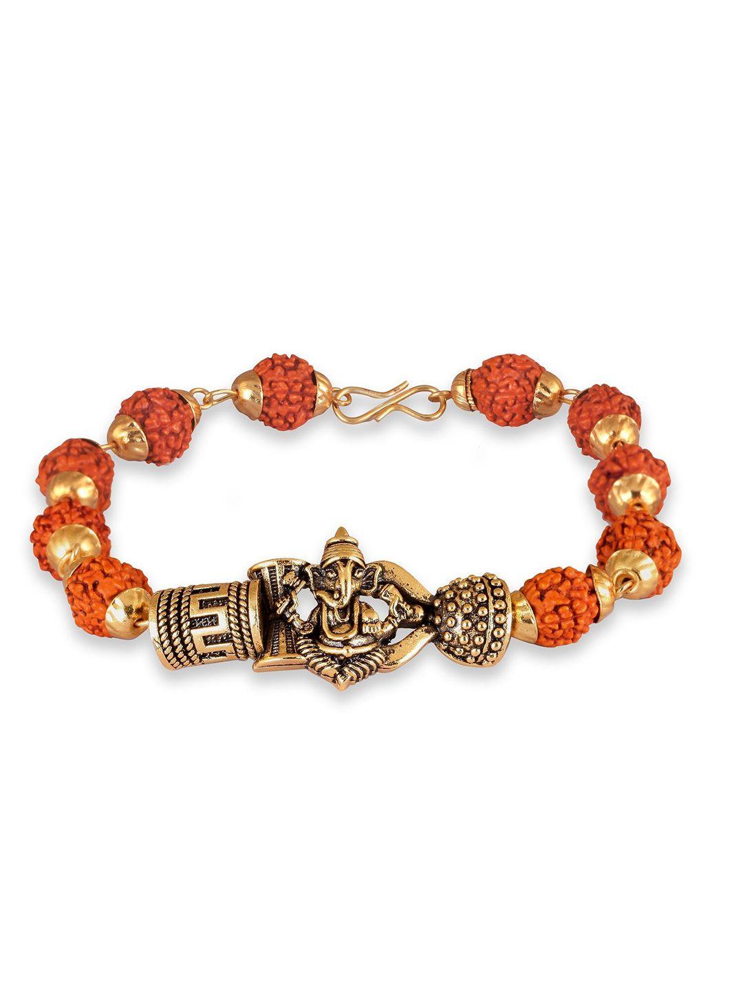vighnaharta men gold-plated temple charm bracelet