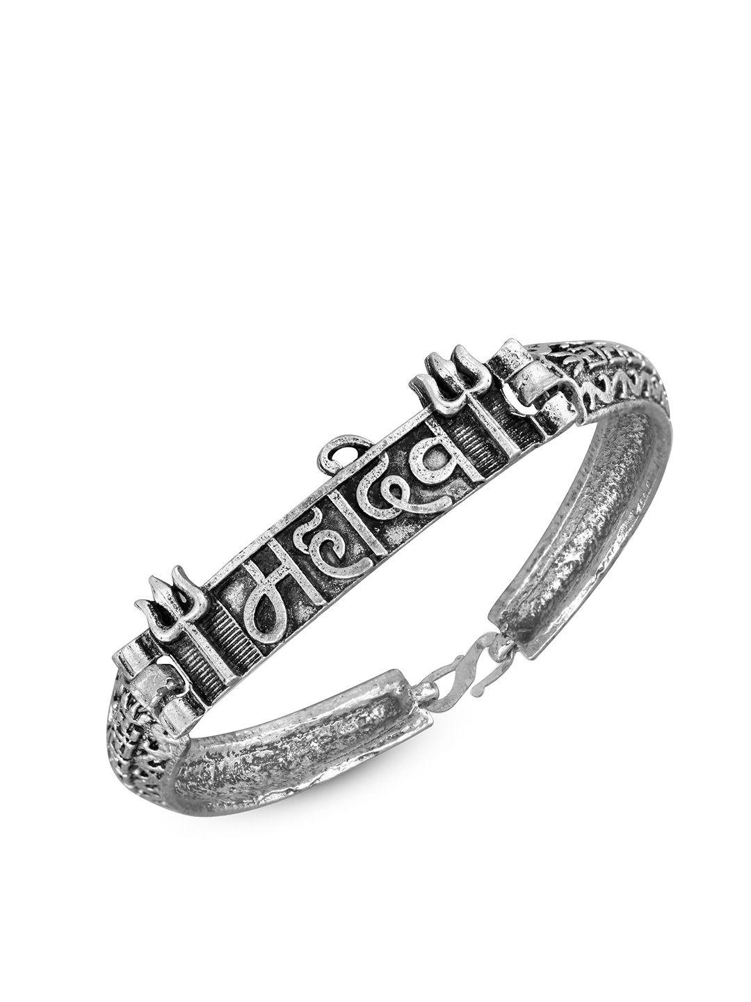vighnaharta rhodium-plated link bracelet