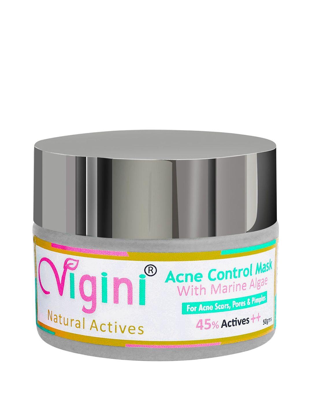 vigini actives marine algae acne clay face pack mask control oil pimple & scars remover