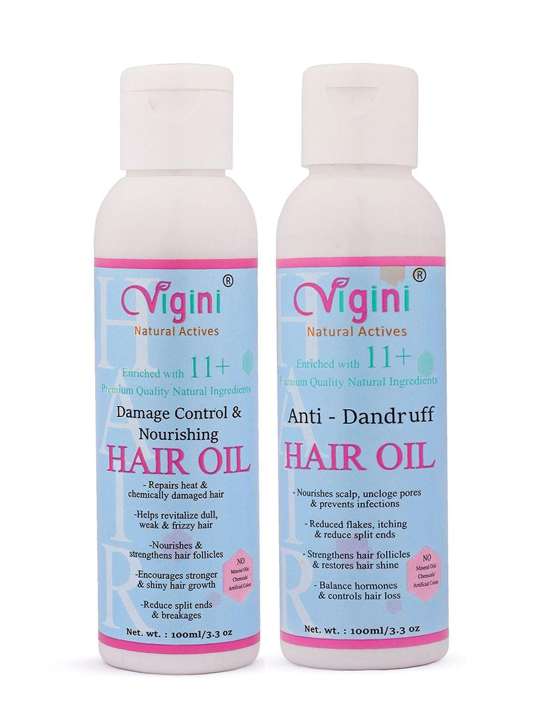 vigini anti dandruff damage repair nourishing hair tonic oil - 200 ml
