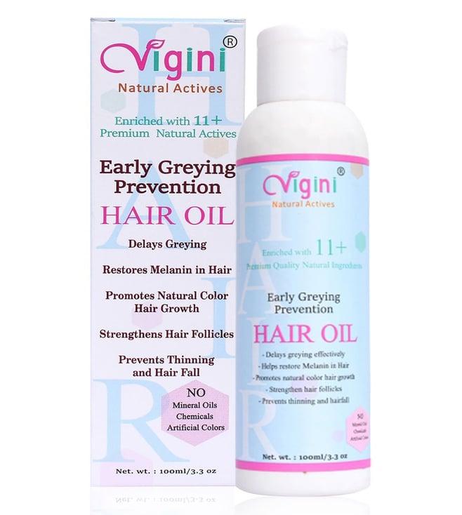 vigini anti dandruff hair oil with early greying prevention tonic hair oil